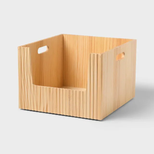 Wood Bin Large Open Front Natural - Brightroom™