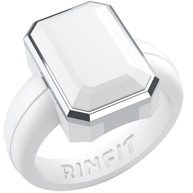 Rinfit Women's Silicone Rings - Anniversary Ring or Promise Ring for Her - Emerald Rubber Wedding Bands Women - Patented Design