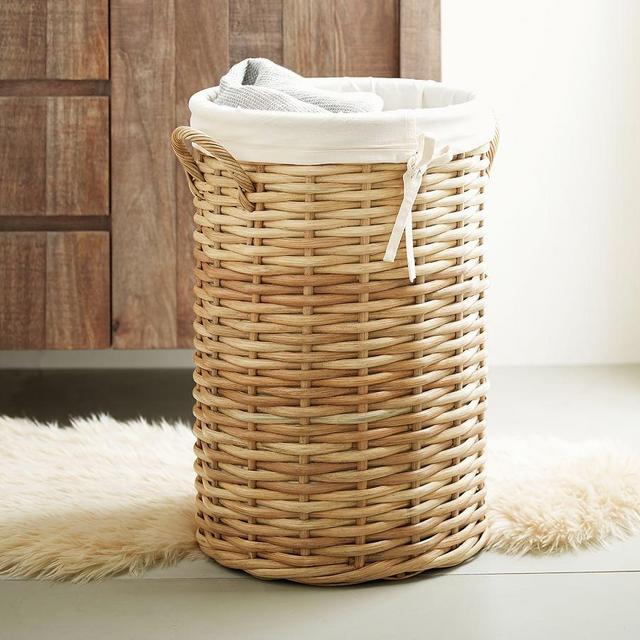 Aubrey Natural Woven Laundry Hamper