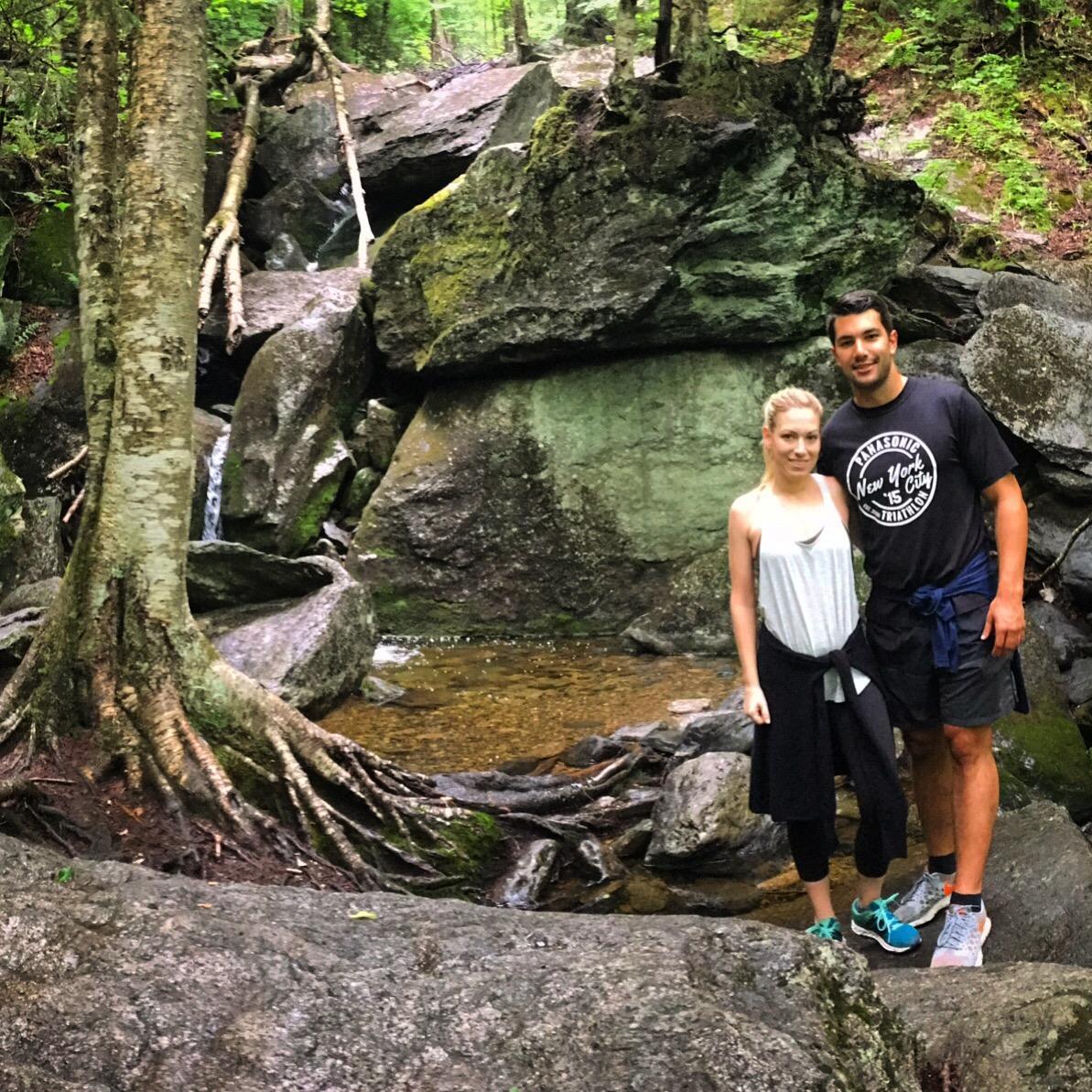 Our first hike together. We hiked up a cold Vermont mountain in a torrential downpour and Mel was a gentleman and gave me his pullover while he froze his butt off.