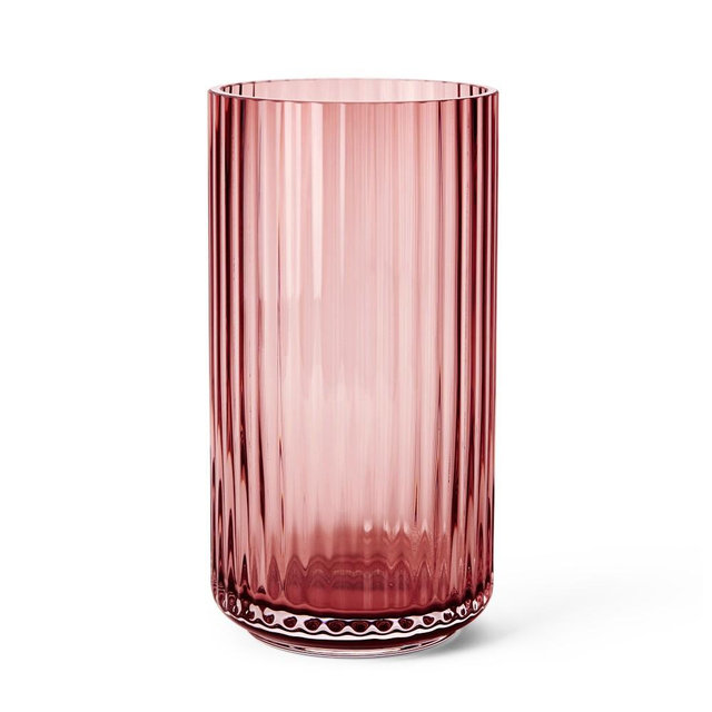 Lyngby Vase Mouth Blown Glass, Burgundy, 8.1 " x 4.3"