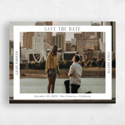 White Wedding Save the Date - Glen Frame