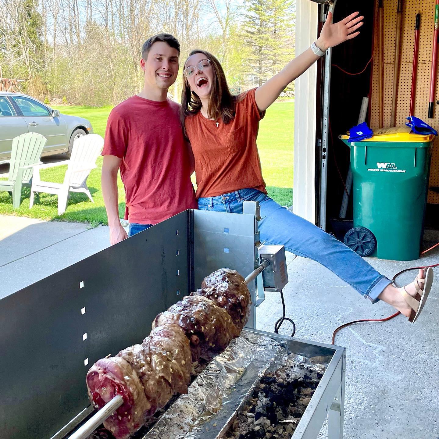 Nothing like some lamb roasting on the spit!