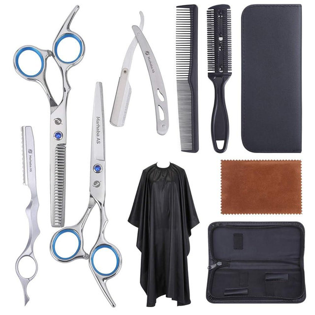 MARHABA AS Hair Scissors –Stainless Steel Precision Kit for Dry & Wet Hair(10pc)