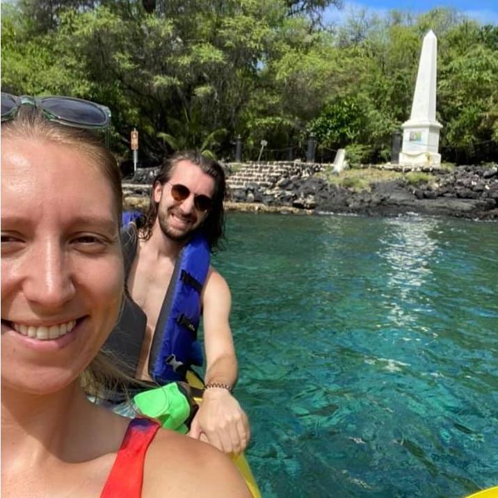 The next time we met up was for a kayaking day that summer. We don't have a photo from that weekend, but we've since been yakkin' many a time. Here's one of our favorites from Kona, HI.