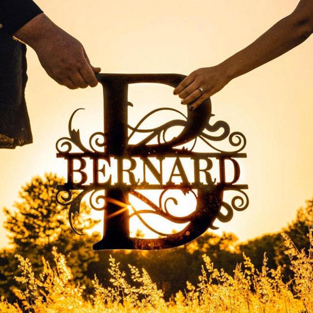Beautiful Last Name Metal Sign- SPLIT...