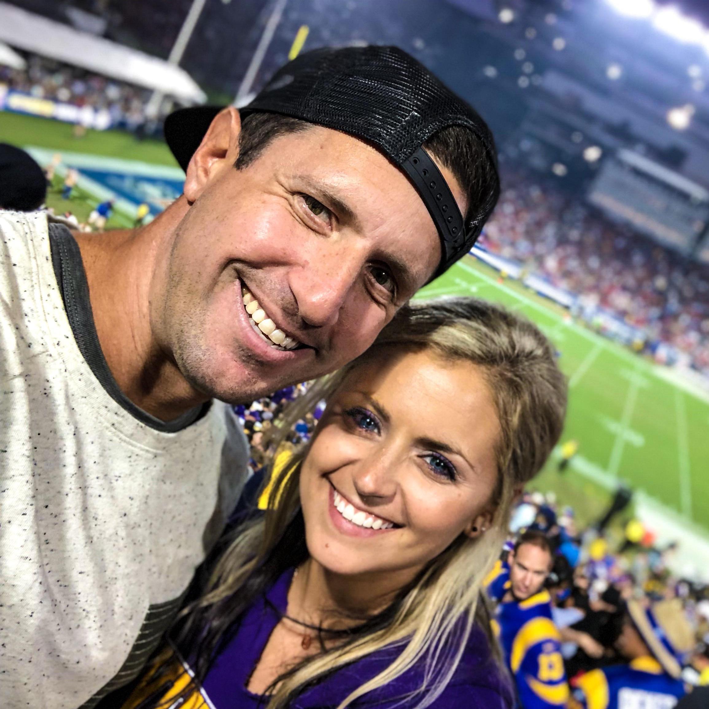 When Danny surprised Addy with Vikings vs. Rams tickets.