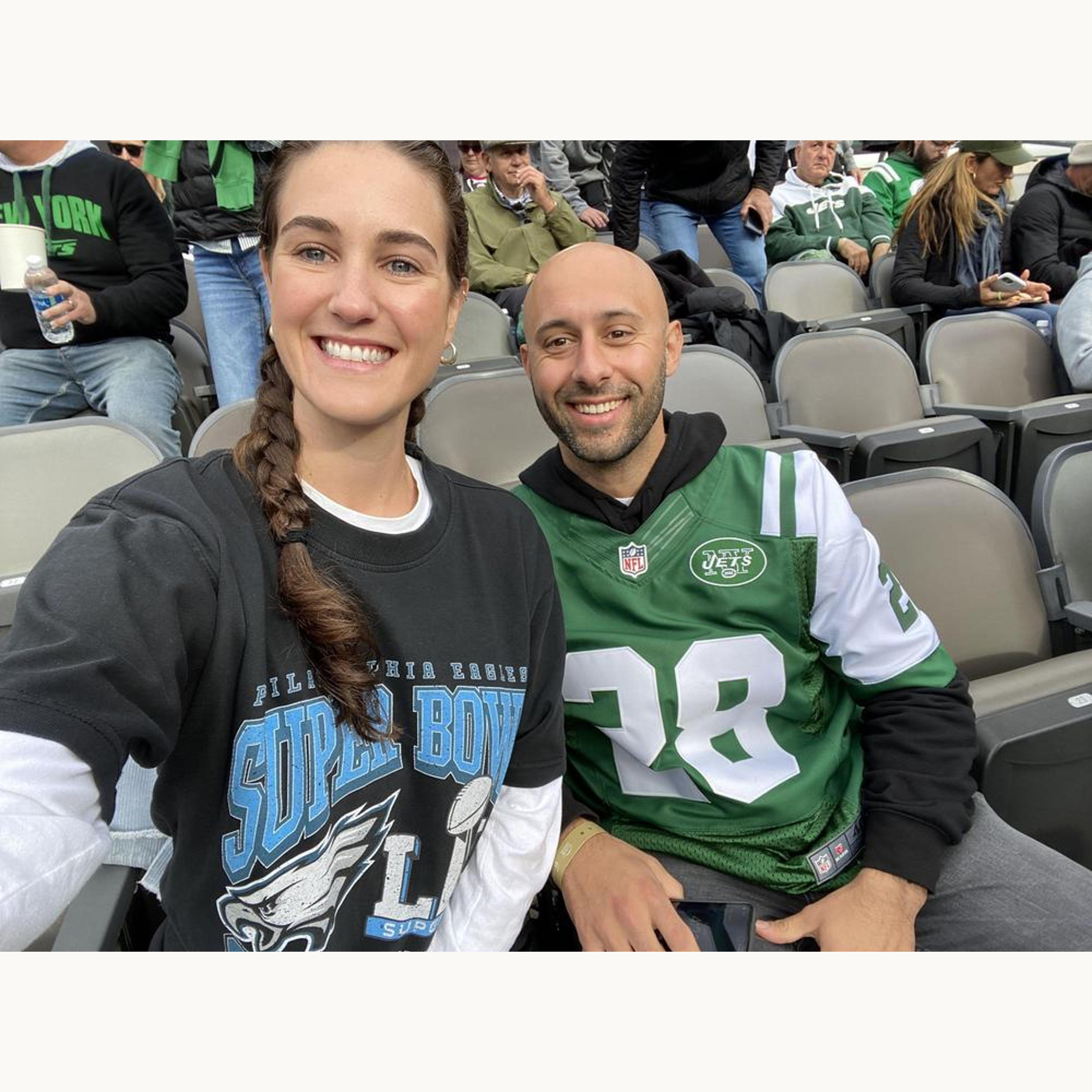 Metlife Stadium, 2023. Remarkably, Jets beat the 5-0 Eagles - sad day for Erica