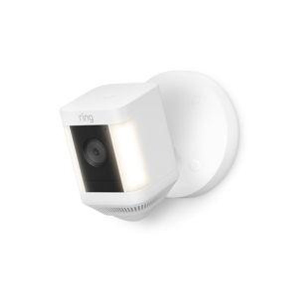 Ring - Spotlight Cam Plus Outdoor/Indoor Wireless 1080p Battery Surveillance Camera - White