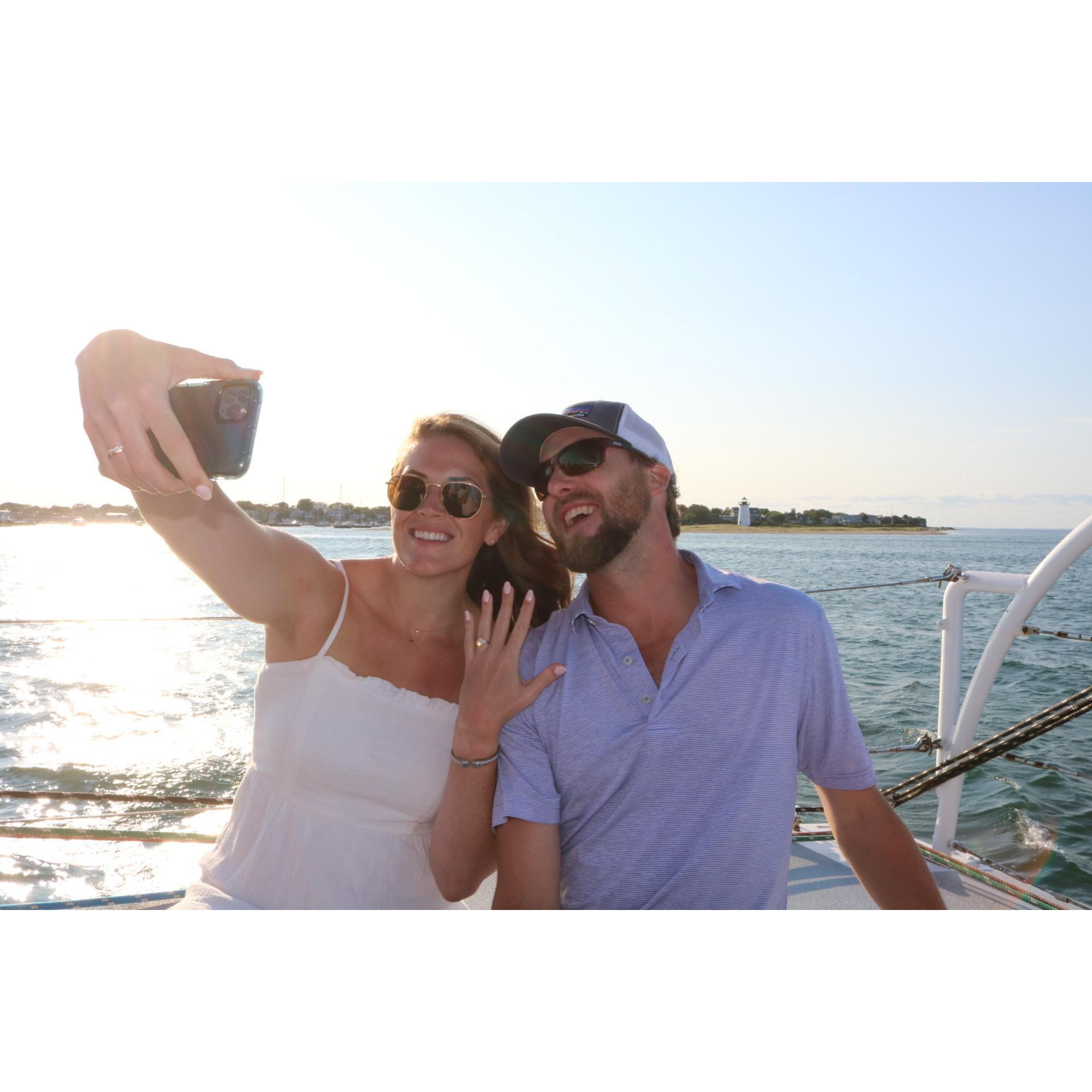 Having fun on Mad Max sunset sail in Edgartown