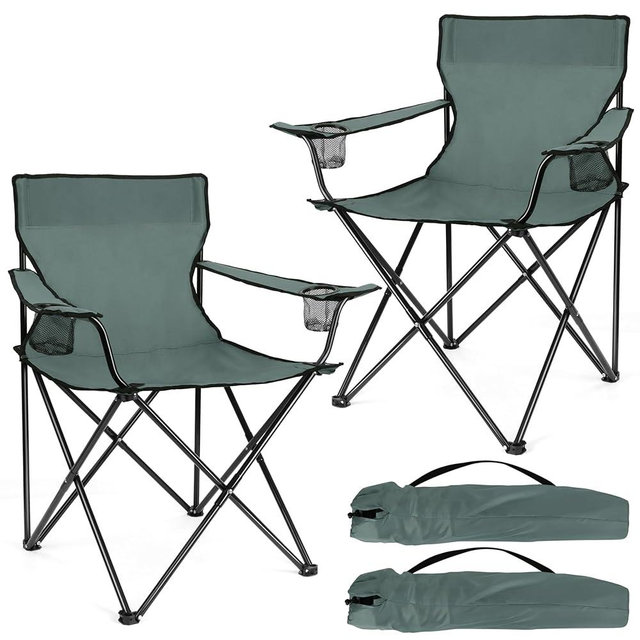 Joyfair Portable Camping Chair, Outdoor Lawn Folding Chairs for Adults, Heavy Duty Large Foldable Chairs for Beach, Fishing, Tailgating and More Outdoor Sport, Carry Bag & Cup Holder