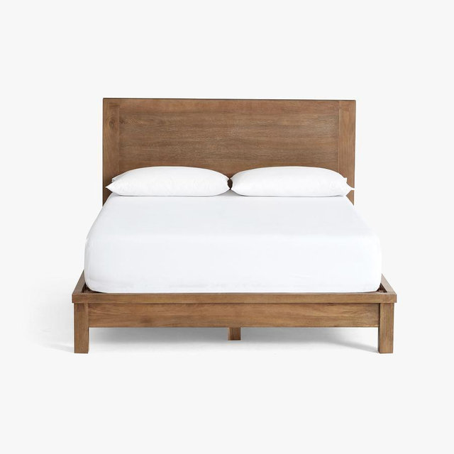 Reed Platform Bed, King, Antique Umber