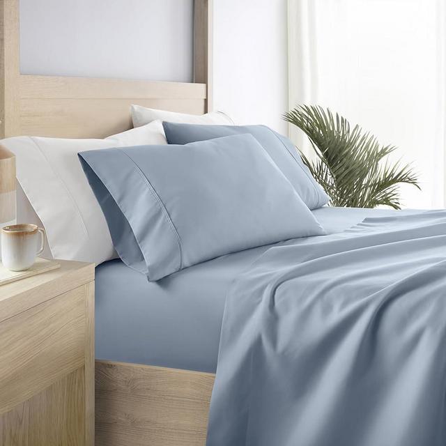 Linen Market Bed Sheets for King Size Bed (Light Blue) - Sleep Better Than Ever with These Soft and Cooling King Sheets - Deep Pocket Fits 16" Thick Beds - 4 Piece King Sheet Set