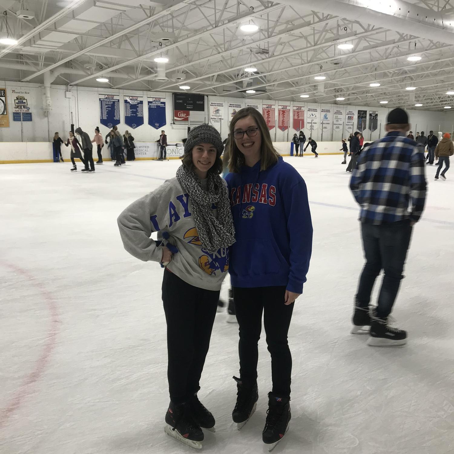 Ice skating together during a visit to Rochester, MN
