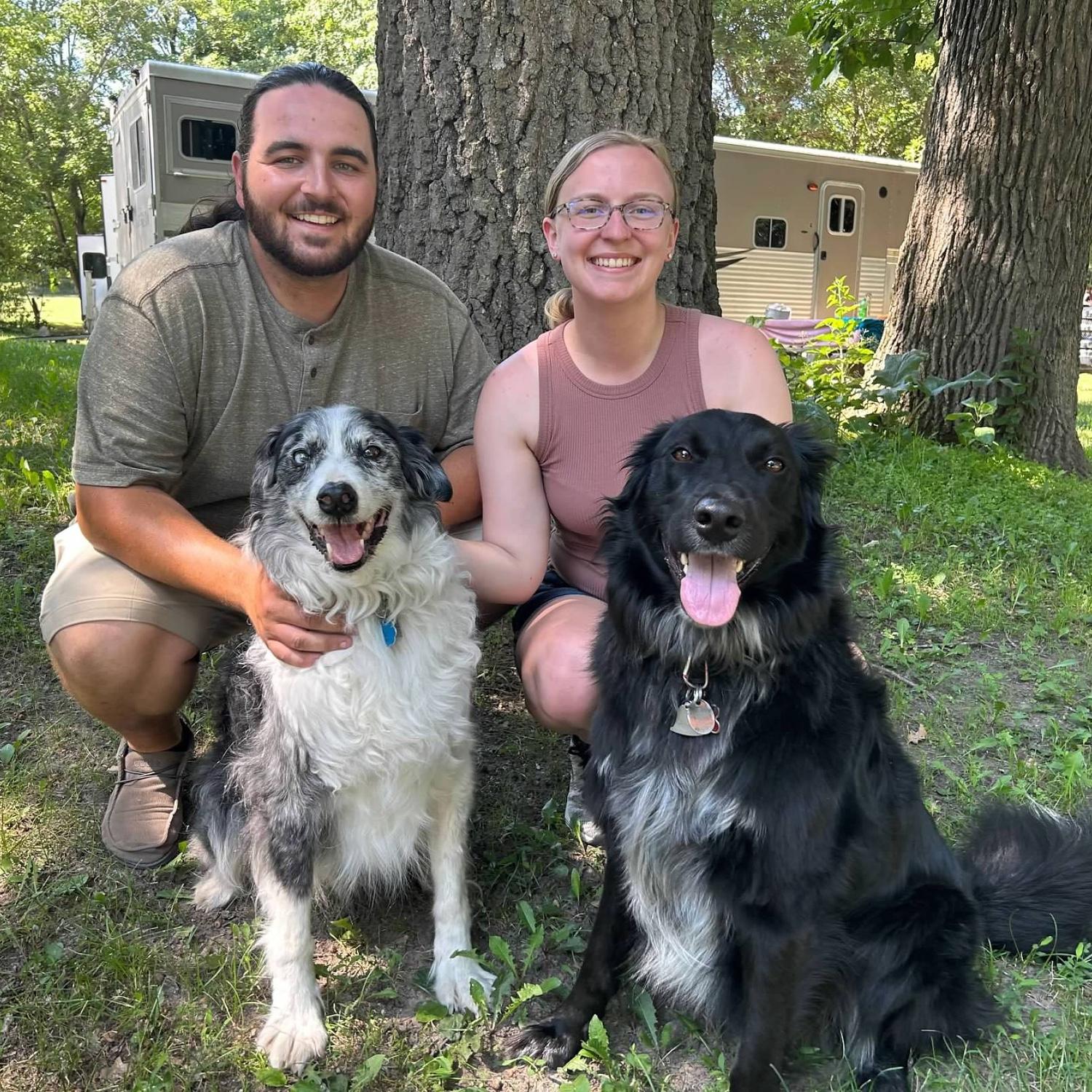 Family photo with the pups! Alexa of course had to take Chase to the campground, one of her favorite places. Ask us about Chase's first Minnesota exposure - it's a great story!