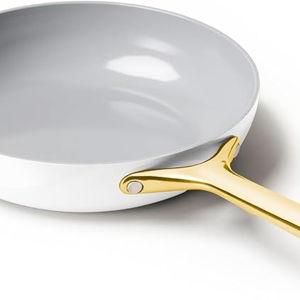 Caraway Nonstick Ceramic Frying Pan (2.7 qt, 10.5") - Non Toxic, PTFE & PFOA Free - Oven Safe & Compatible with All Stovetops (Gas, Electric & Induction) - White