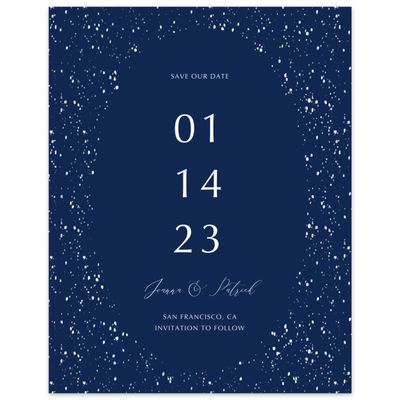 Navy, Blue Wedding Digital Save the Date - Glacier Frame