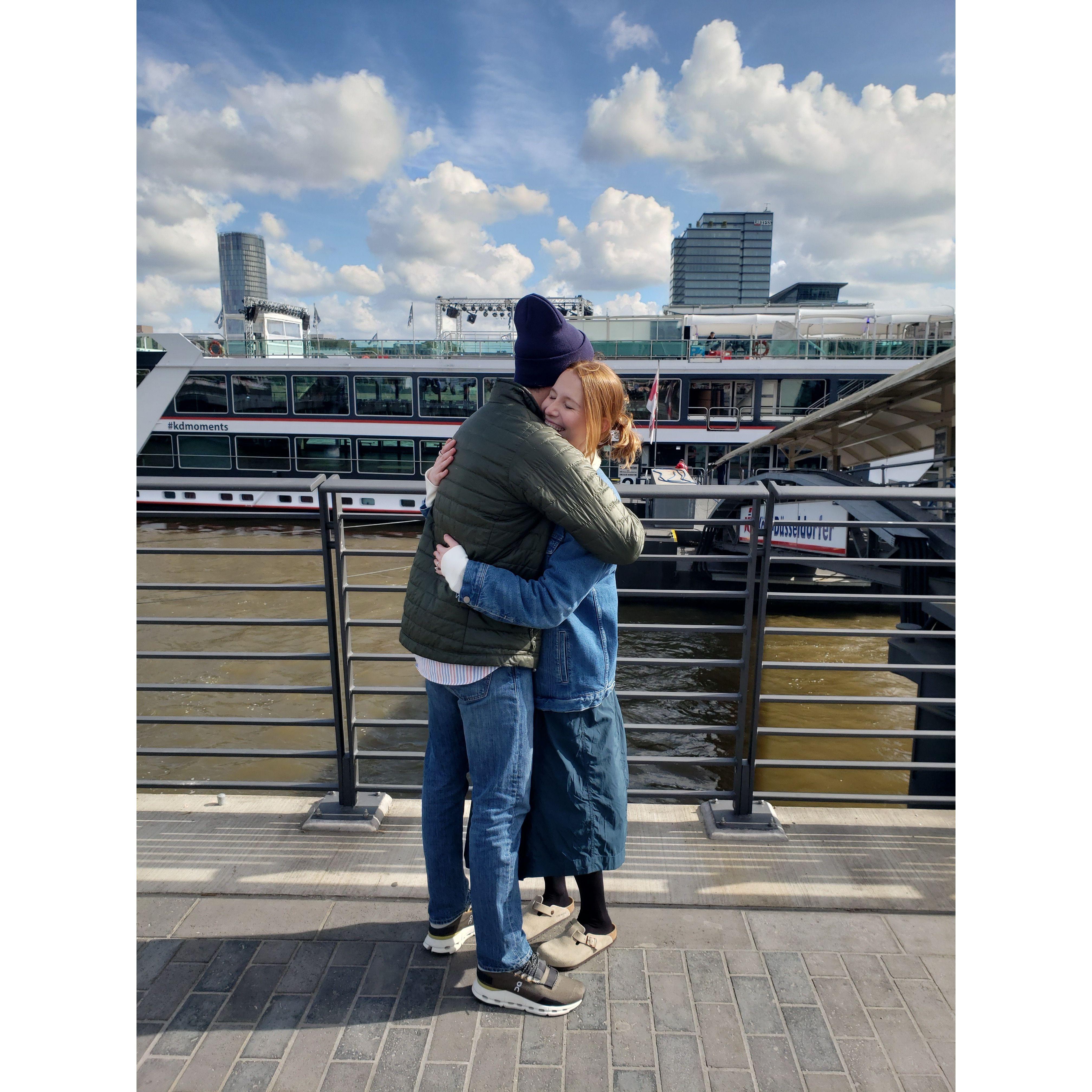 September 29th, 2024: A very special embrace after we became engaged! Shout out to the boat behind us that witnessed our proposal.
