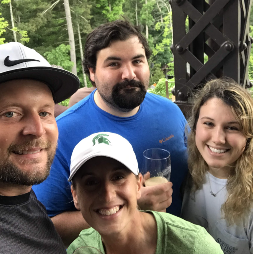 Enjoying Sierra Nevada brews with sweet family after hiking to Linville Falls earlier that day.