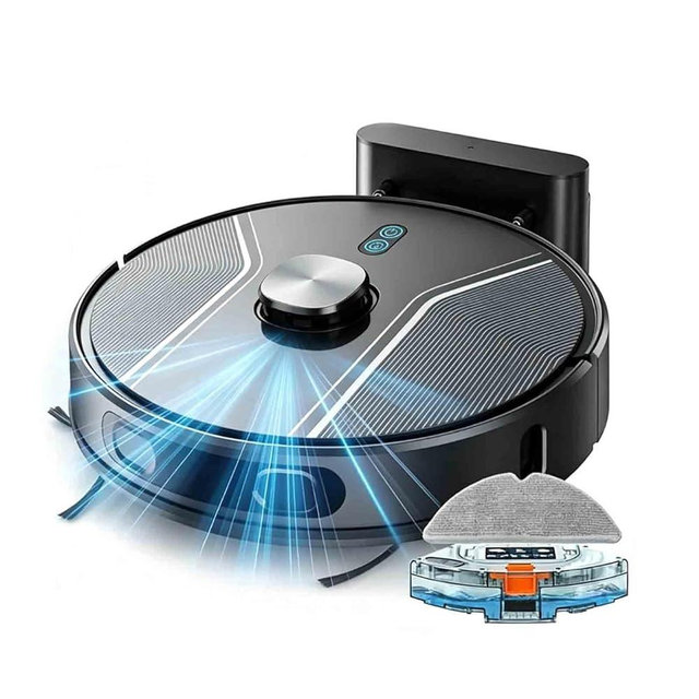 Oryzom V8 Pro Robot Vacuum - LiDAR Navigation, App & Voice Control, 6000Pa Suction, 220 Min Runtime, Self-Charging, HEPA Filtration, Smart Cleaning for Home