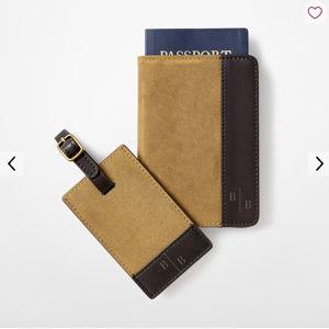 Jack Waxed Canvas Luggage Tag and Passport Case Set