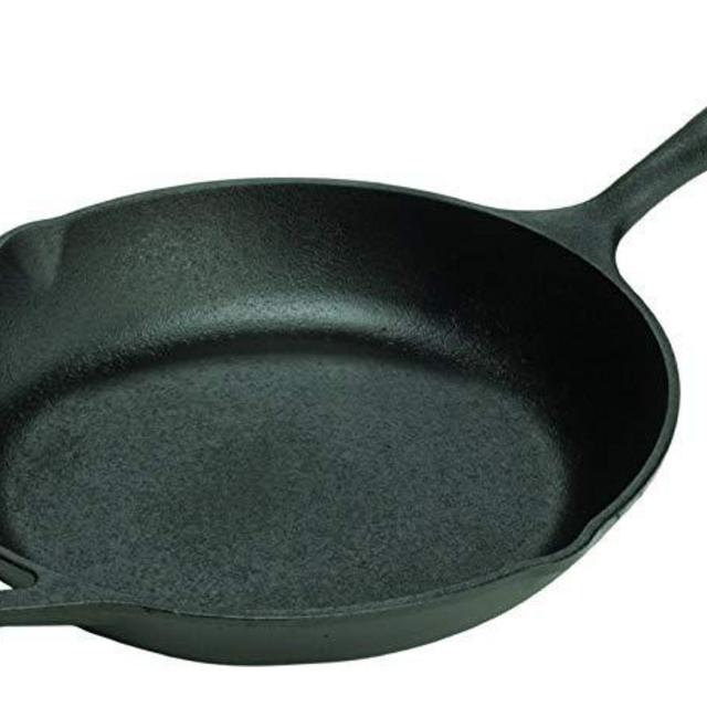 Lodge 10 Inch Cast Iron Chef Skillet. Pre-Seasoned Cast Iron Pan with Sloped Edges for Sautes and Stir Fry.
