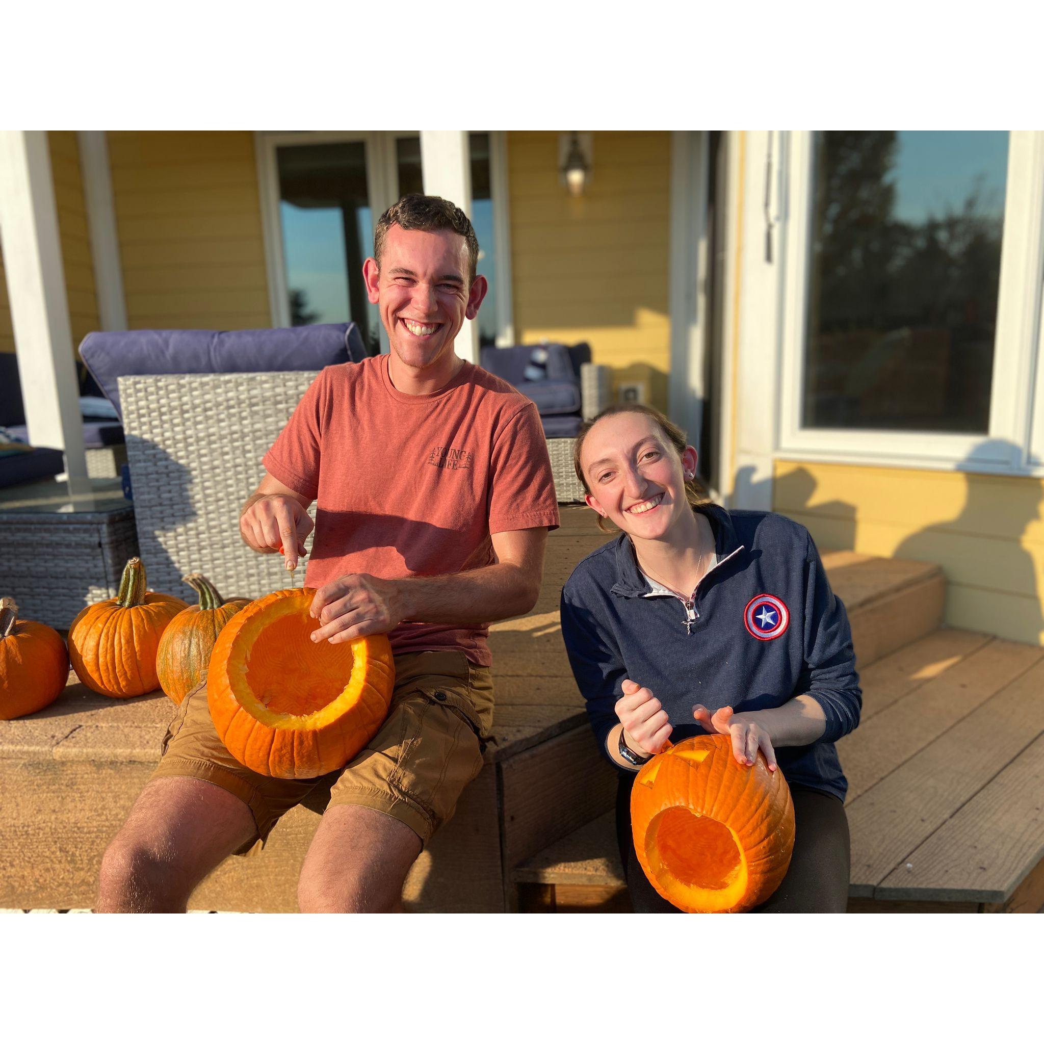 We carved pumpkins over halloween!