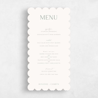 Beige Scalloped Wedding Menu - Altair