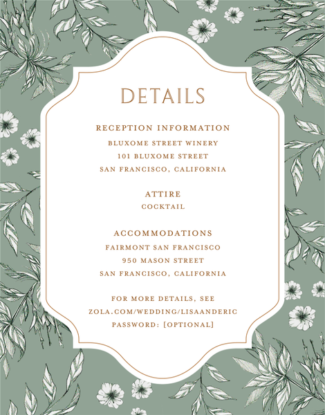 Brenton | Sage | Zola Wedding Enclosure Cards