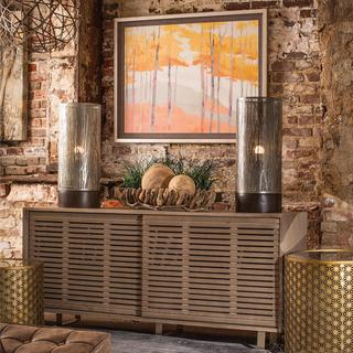 4-Drawer Media Cabinet with Sliding Doors