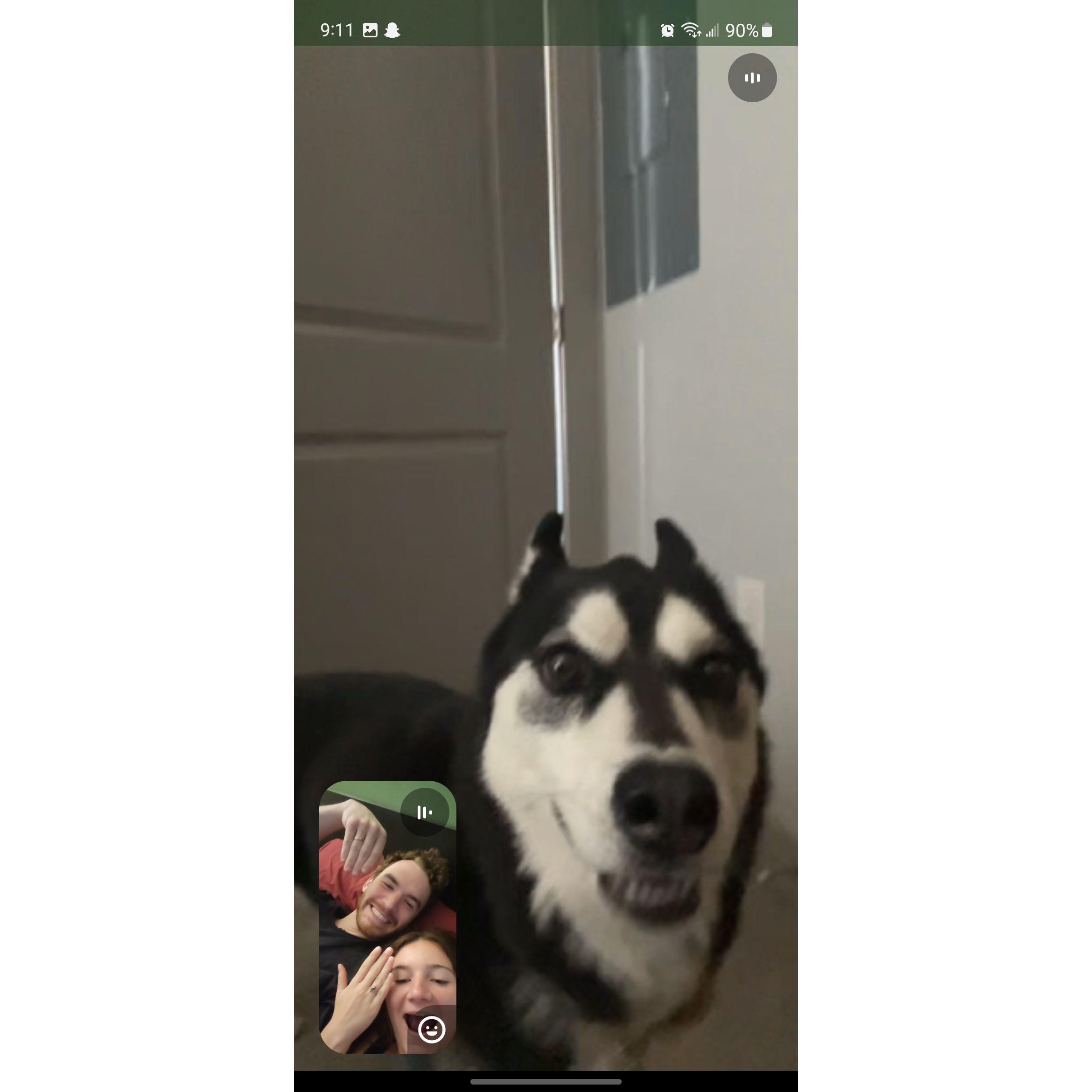 Bella congratulating us on our engagement