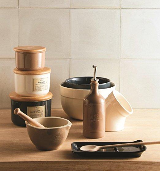 Emile Henry Made In France Charcoal Ridged Spoon Rest