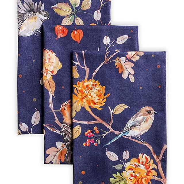 Maison d' Hermine Kelim 100% Cotton Set of 3 Multi-Purpose Kitchen Towel Soft Absorbent Dish Towels | Tea Towels | Bar Towels | Thanksgiving/Christmas (Infinity, 20 Inch by 27.50 Inch)