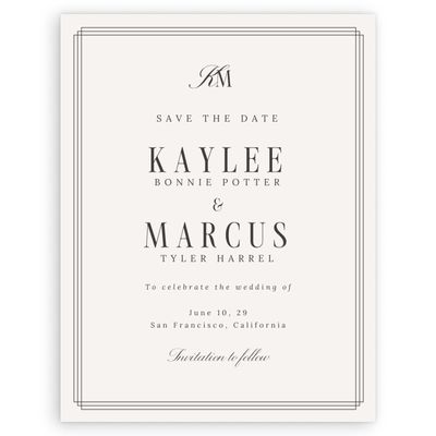 Light Oatmeal, Beige Wedding Digital Save the Date - Mahogany Classic