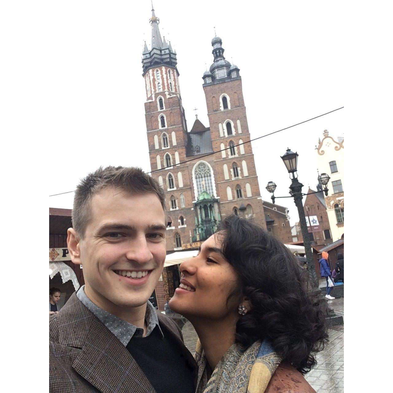 Kisses in Krakow 2018 because what else are you supposed to do in a city that beautiful? Be normal? Absolutely not!
