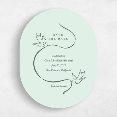 Mint, Green Wedding Save the Date - Camarine Portrait