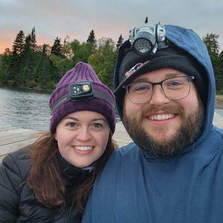 We have always said that we fell in love on the trail. Our mutual love of hiking and camping bonded us from the get-go! This picture is from our backpacking trip to Isle Royale National Park.