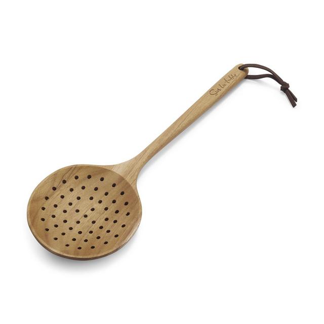 Sur La Table Teak XL Strainer Spoon