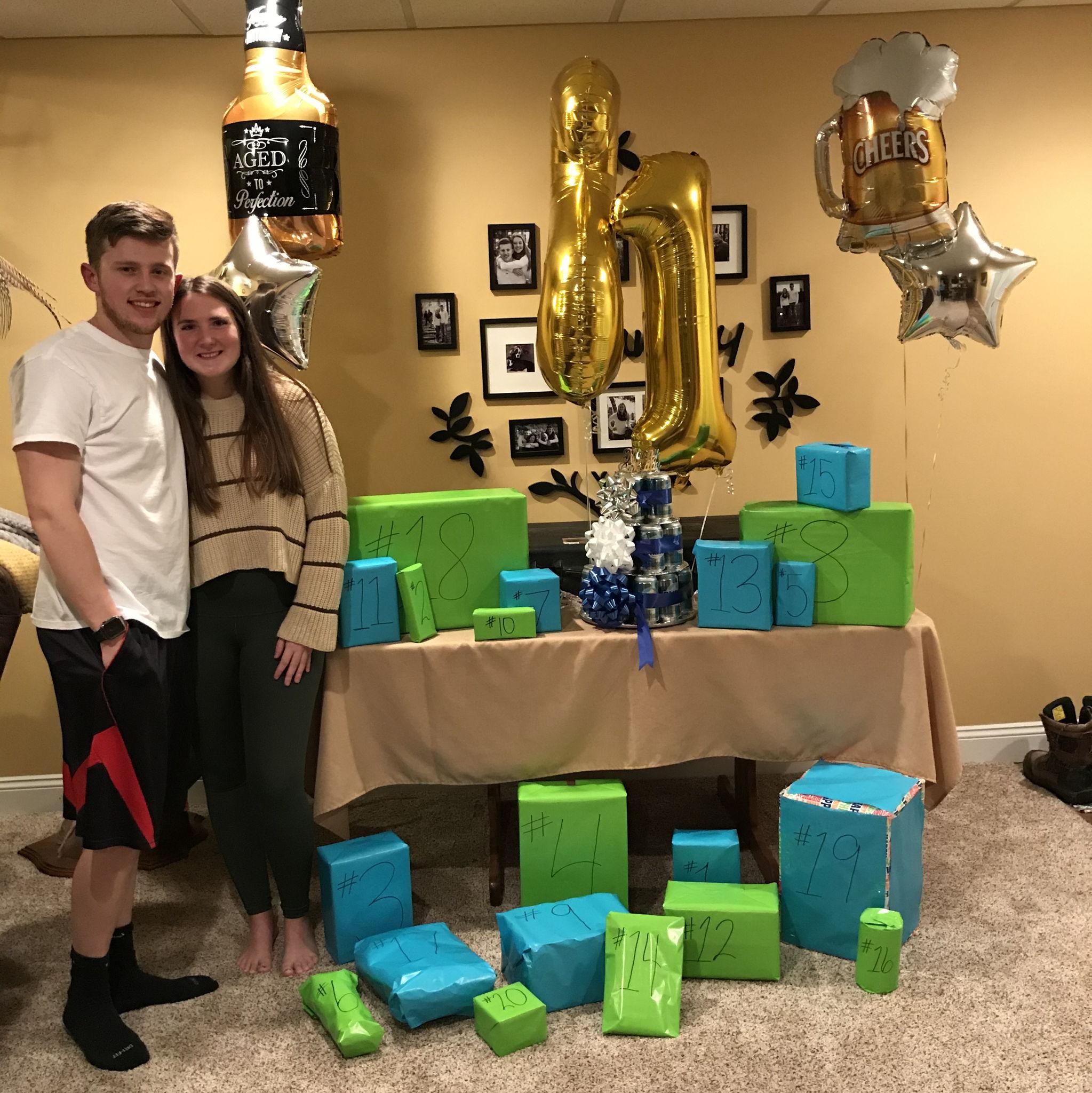 Celebrated Adam's 21st birthday with 21 presents!