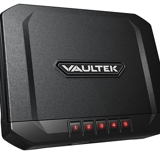 VAULTEK Essential Series Quick Access Portable Safe Auto Open Lid Quick-release Security Cable Rechargeable Lithium-ion Battery (VE10 (Sub-Compact Safe))