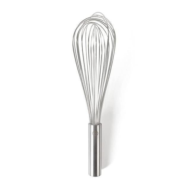 ExcelSteel 042 10 in. Silicone Tri-Color Whisk with Wooden Handle