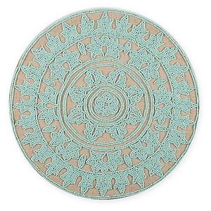 Semi-Beaded Jute Centerpiece in Aqua