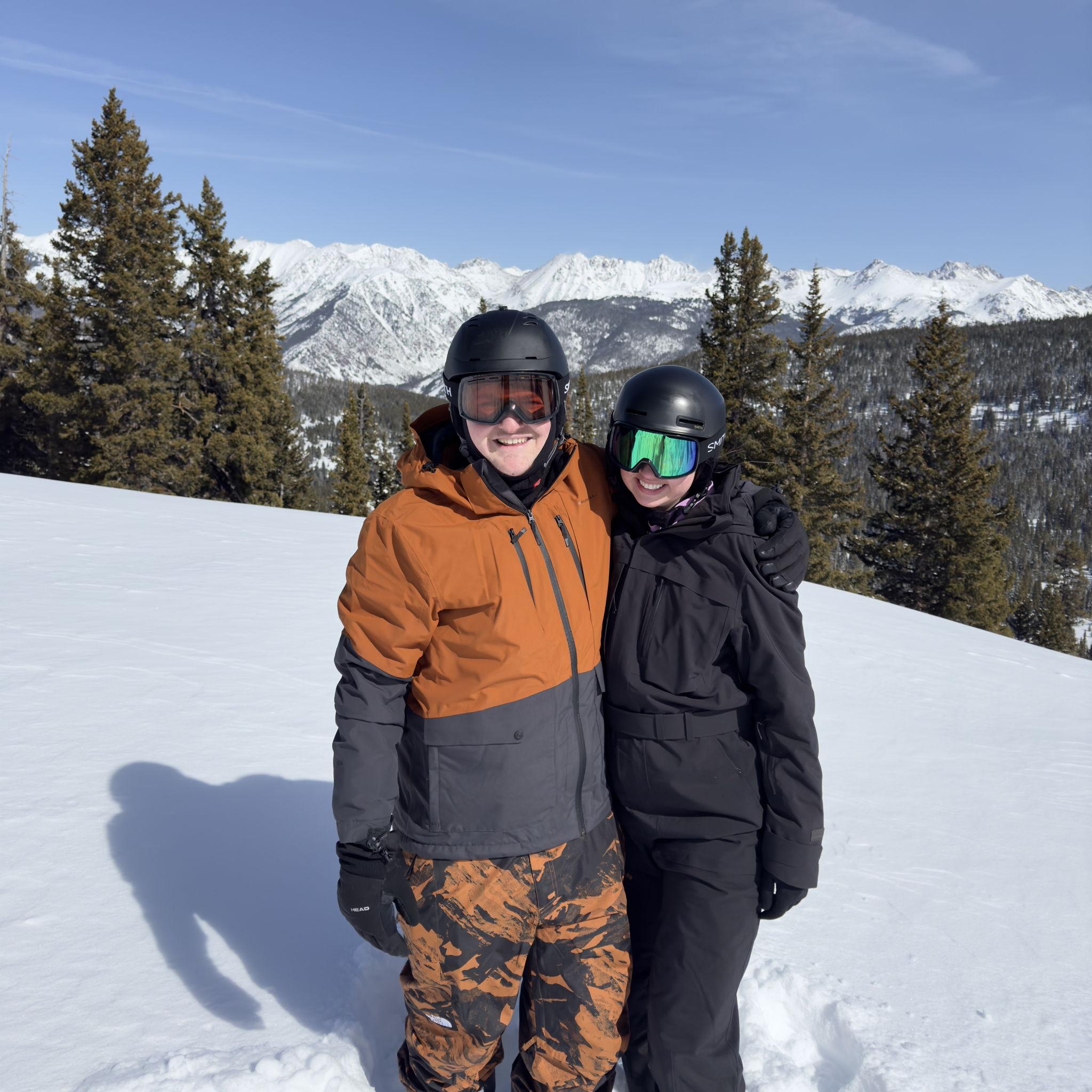 Jake and Mireille (mostly Mireille), love to ski and spend a lot of time in the mountains!