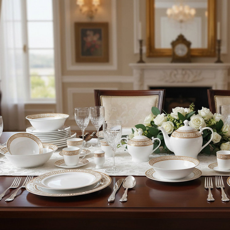 Lorenzo Import, Lorren Home Trends Chelsea 57-Piece Dinnerware Set