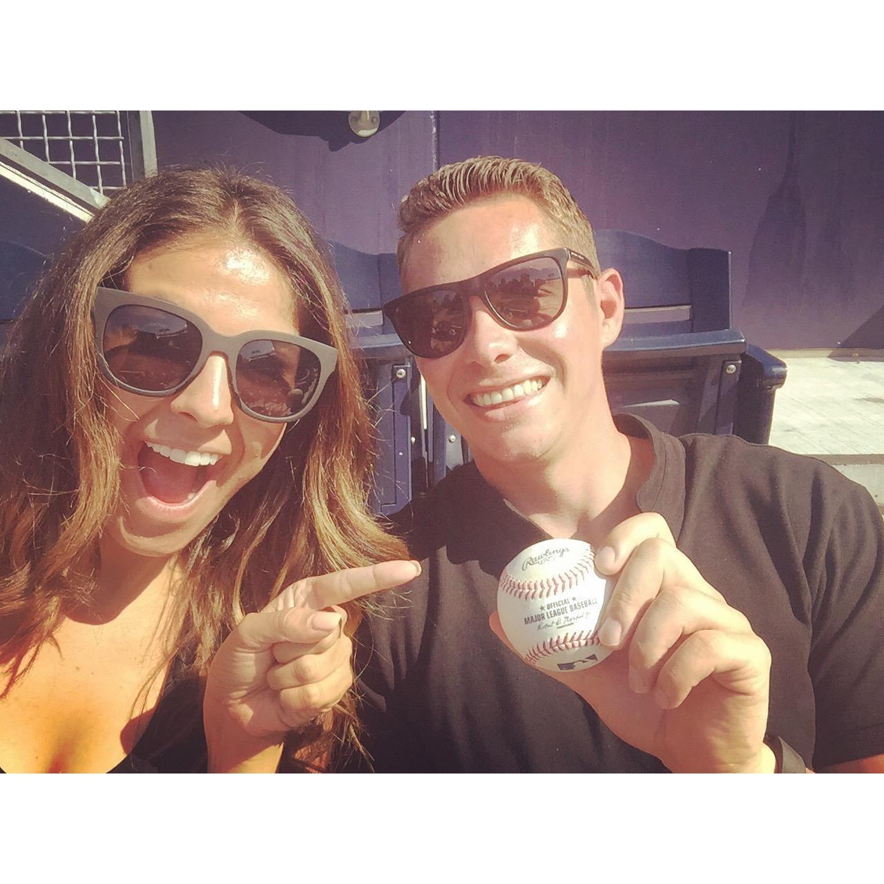 July 17th, 2016
We caught a foul ball AND made it on the jumbotron at Petco Park!