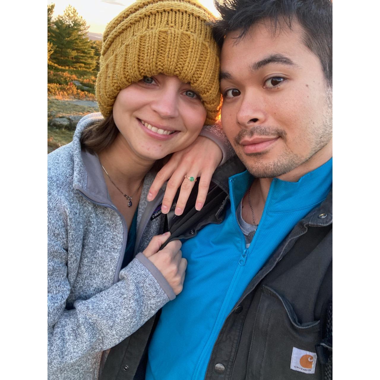 First selfie as an engaged couple.