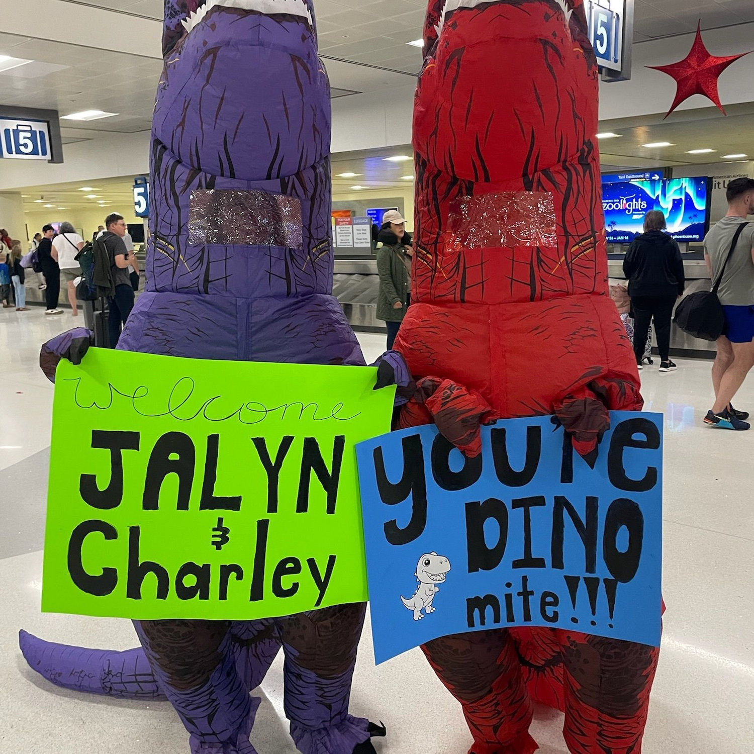 Once again, an epic airport pickup. Kitt and Jamie (Jay's mom and sister) made a wonderful appearance at the Sky Harbor Airport when Charley came at Christmas time, met with lots of giggles.