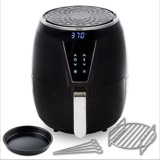 Aria Air Fryers CFA-897 Aria Ceramic Air Fryer, 5Qt, Premium Black