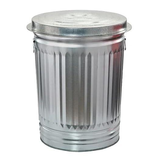 31 Gallon Steel Trash Can with Lid - Metal Trash Can with Quiet, Easy-Clean Design - Durable Silver Finish for Kitchen, Office, and Outdoor Use