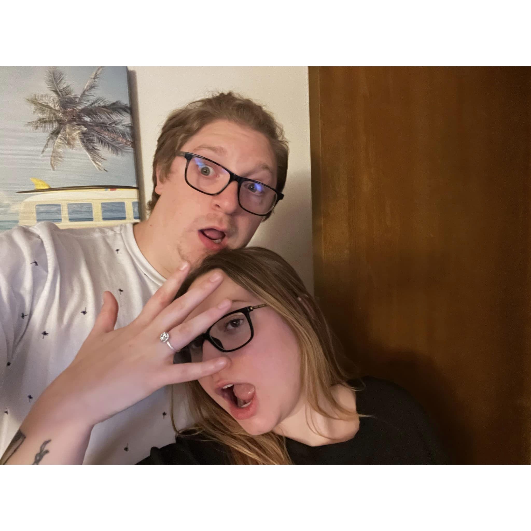 The day we got engaged, 8/23/2023. We didn't get any good photos during the moment because I was crying lol